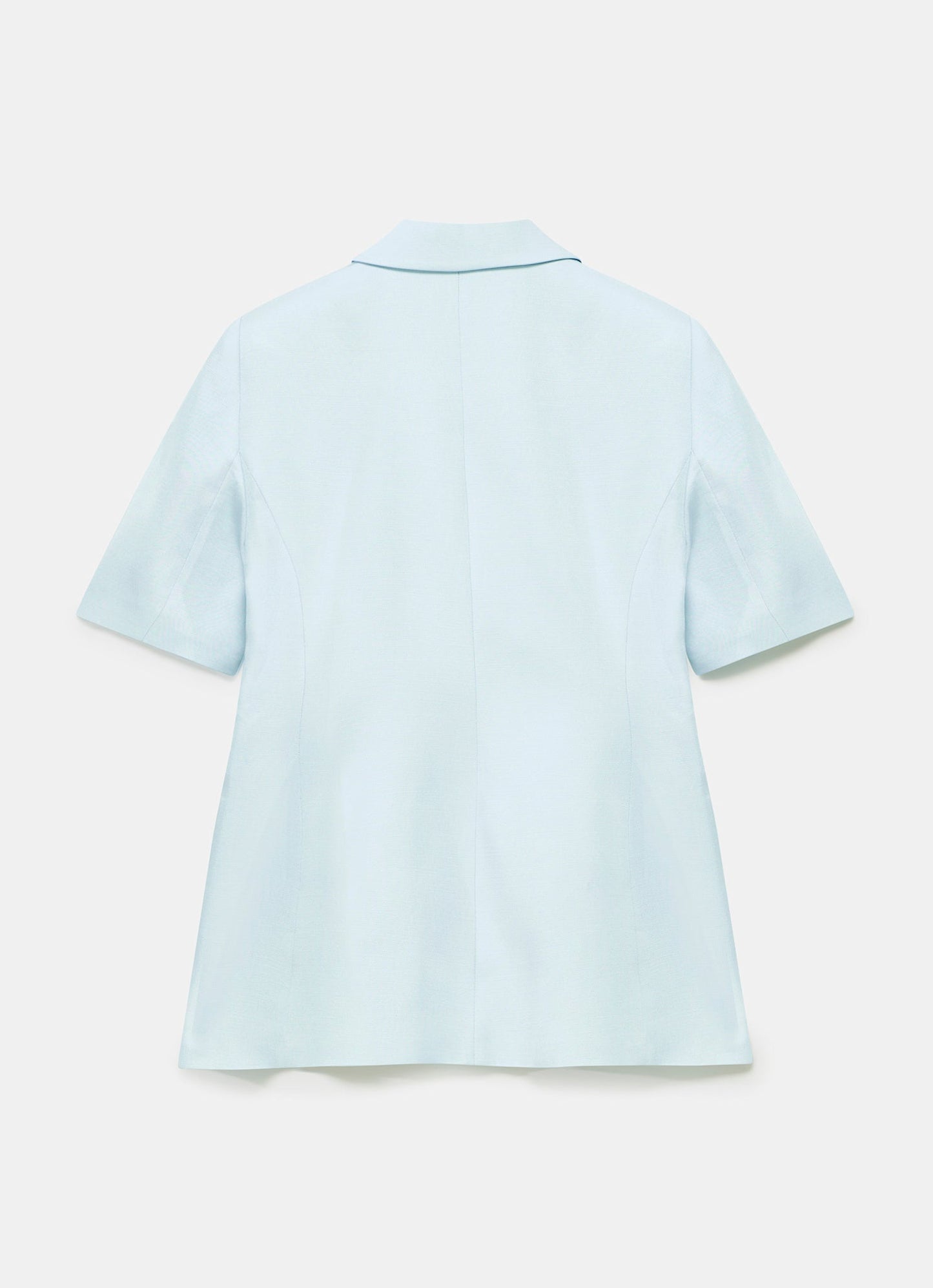 Blue Short Sleeve Longline Blazer