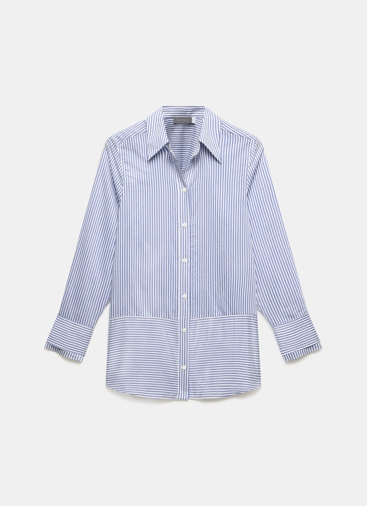 Blue Striped Longline Shirt