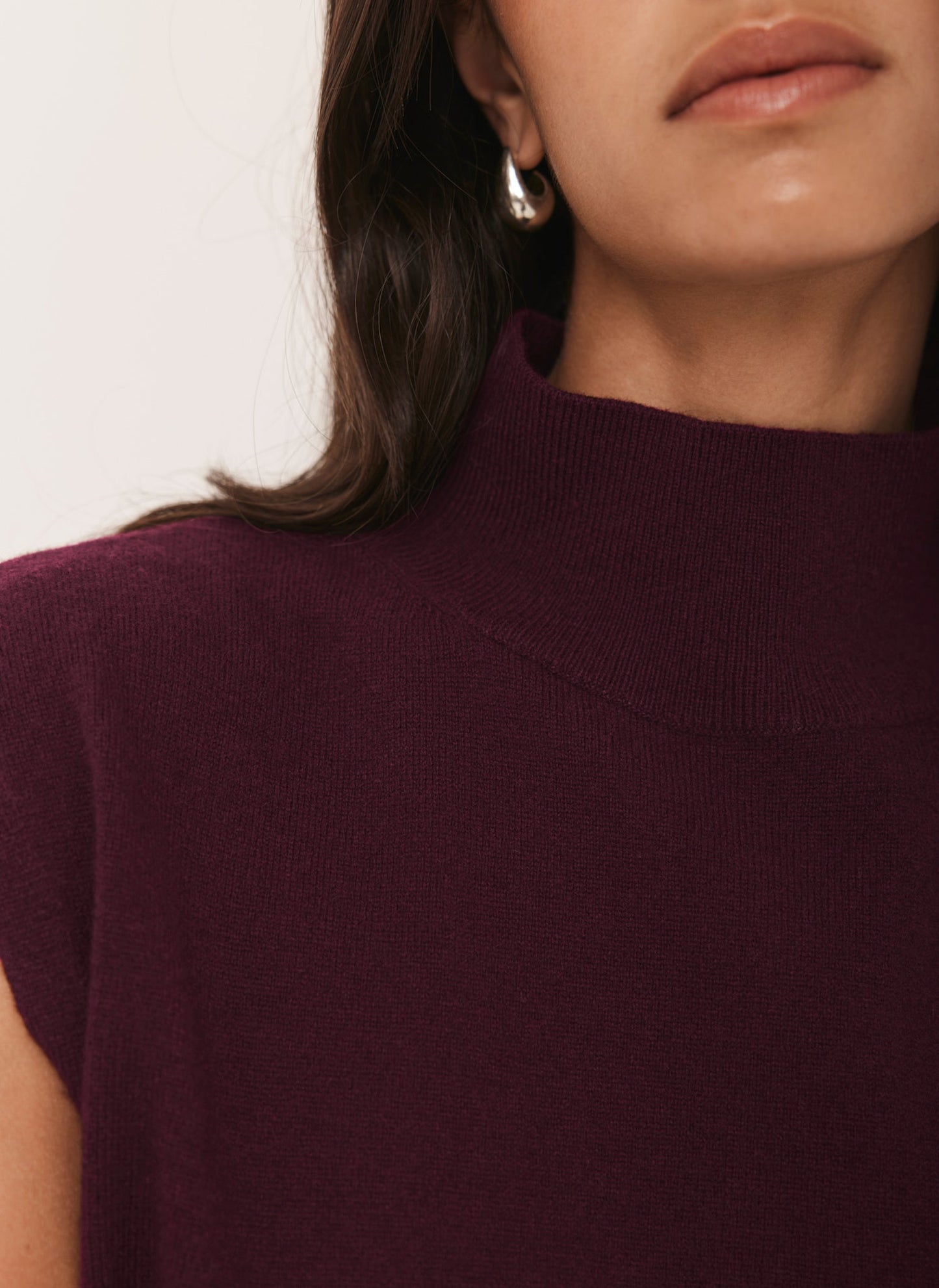 Burgundy Sleeveless Knit Top