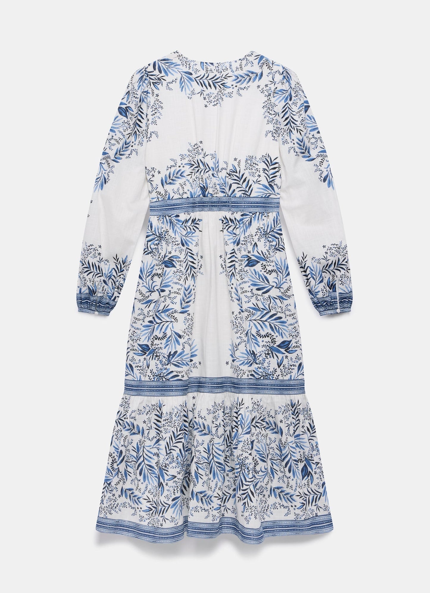 Blue Floral Print Midi Dress