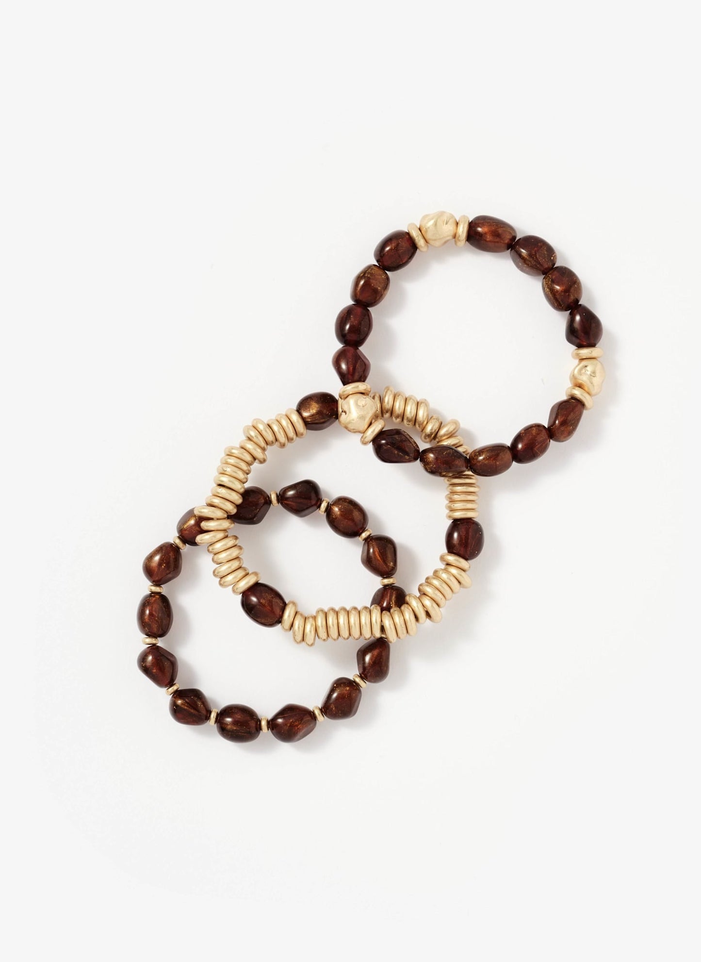 Brown Beaded Bracelet Set