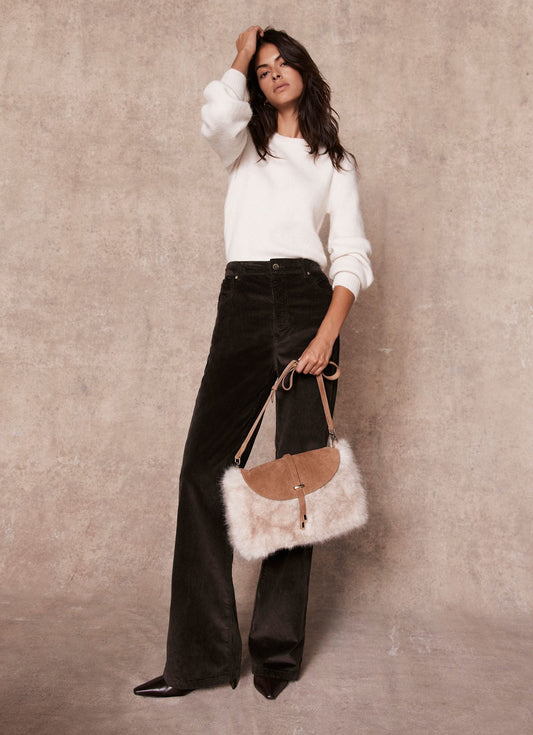 Brown Corduroy Flared Trousers
