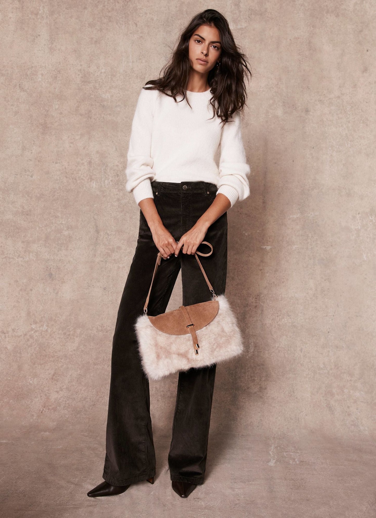 Brown Corduroy Flared Trousers