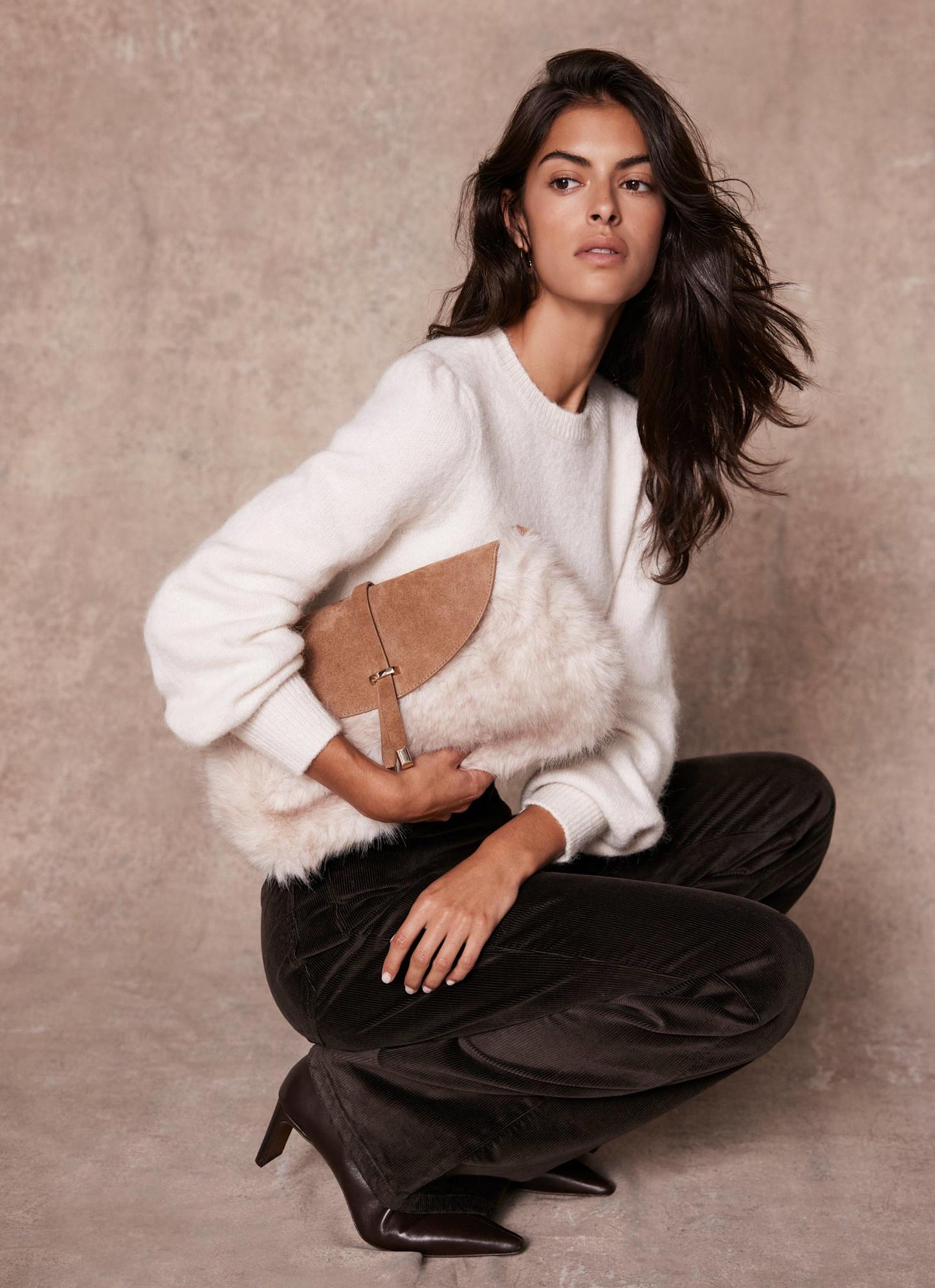 Brown Corduroy Flared Trousers