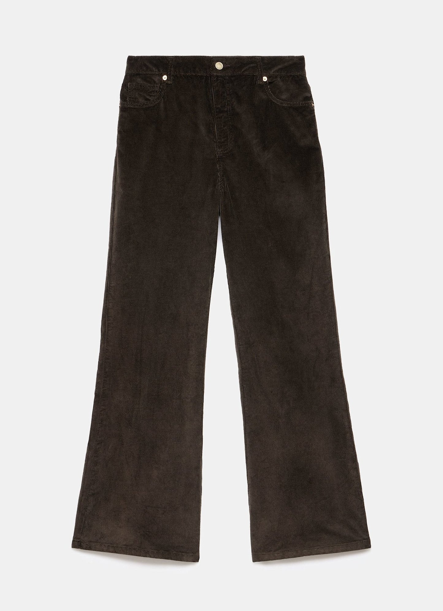 Brown Corduroy Flared Trousers