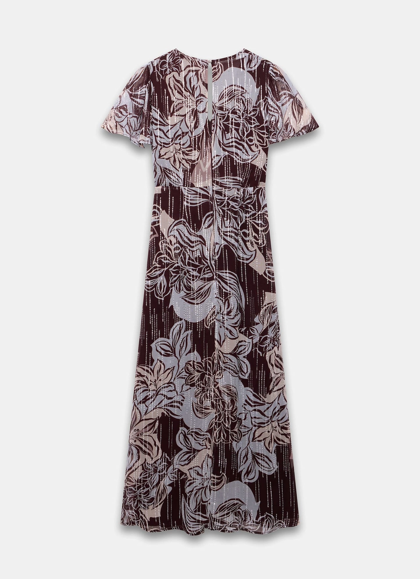 Brown Floral Print Maxi Dress