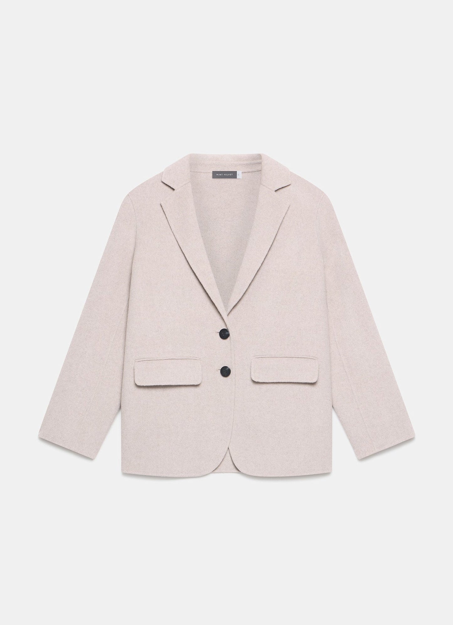 Neutral Wool Blend Hand Finished Blazer