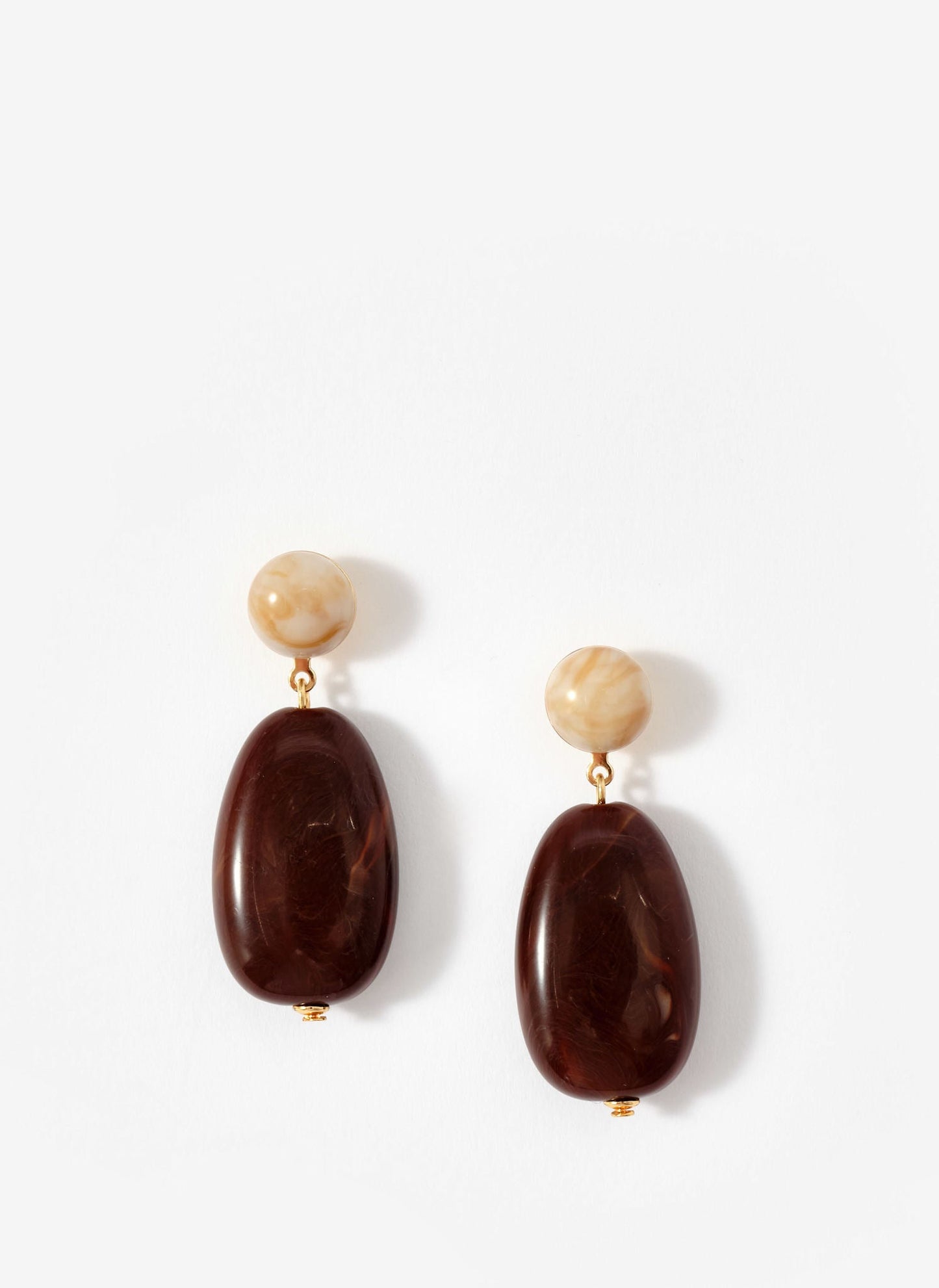 Brown Resin Drop Earrings
