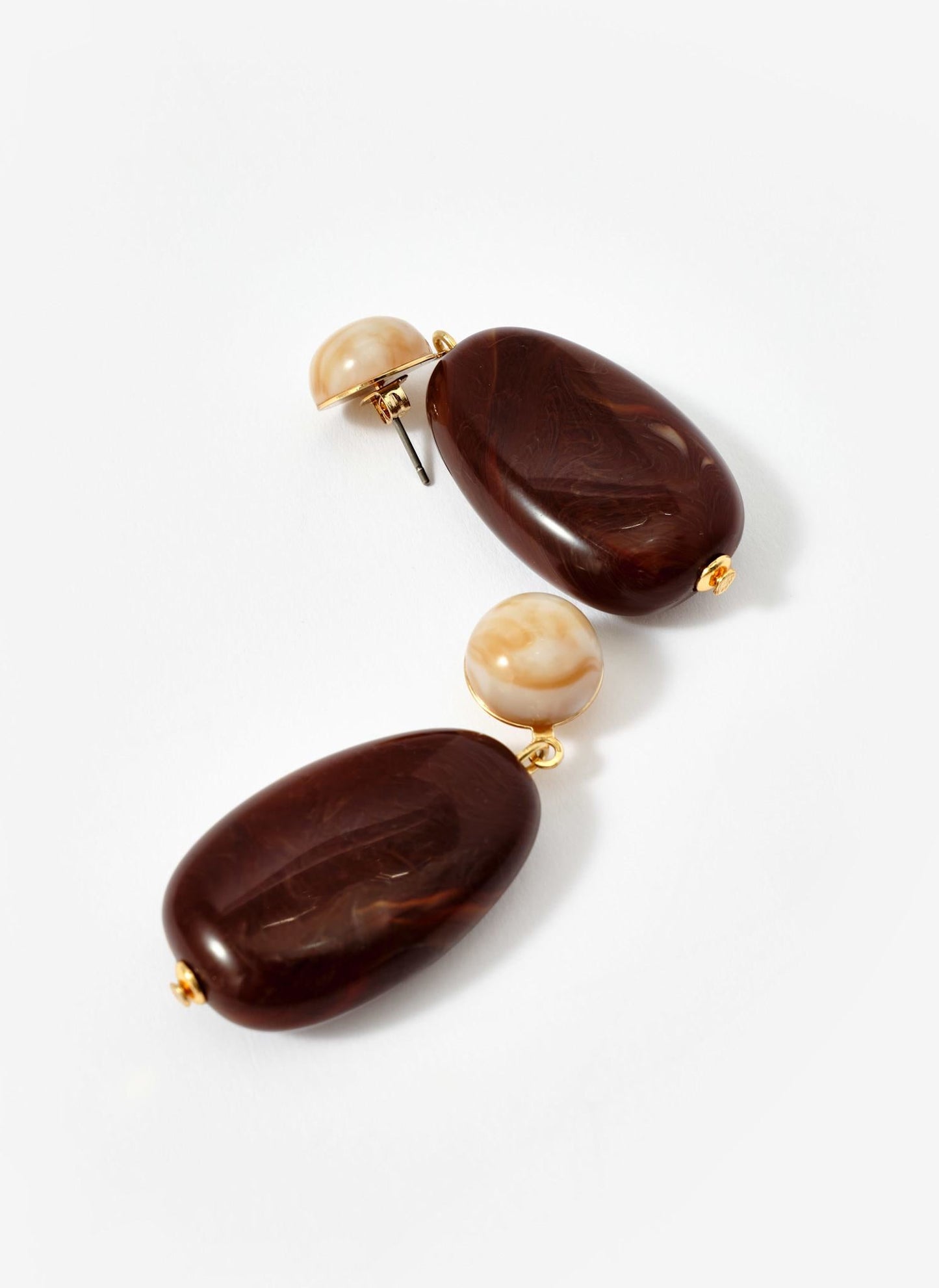 Brown Resin Drop Earrings