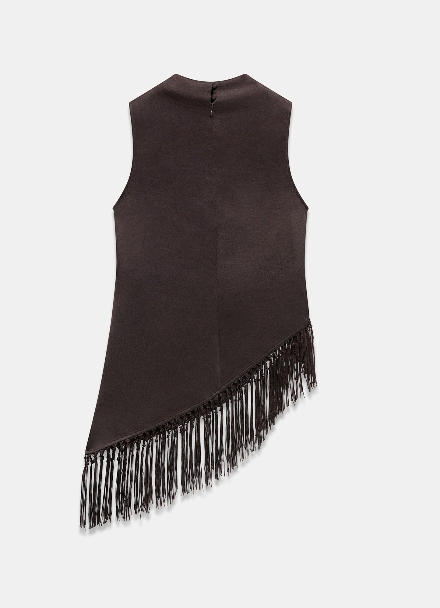 Brown Satin Tassle Top