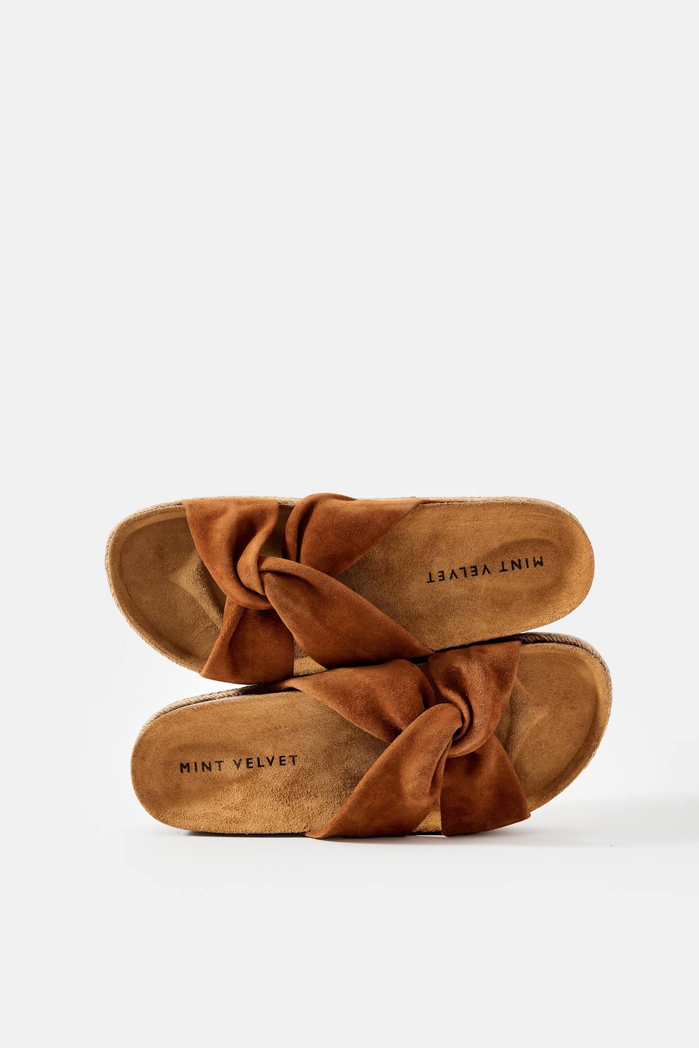 Bryony Tan Suede Flat Sandals