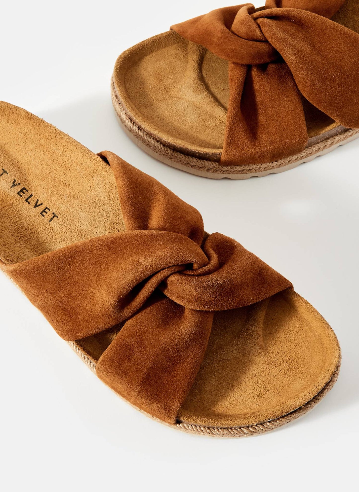 Bryony Tan Suede Flat Sandals