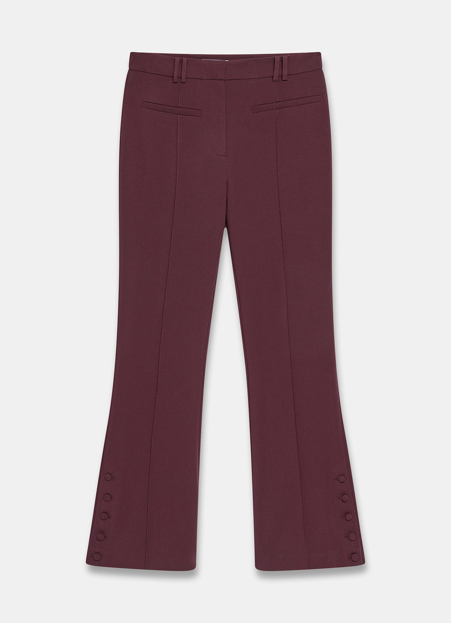 Burgundy Bootcut Trousers