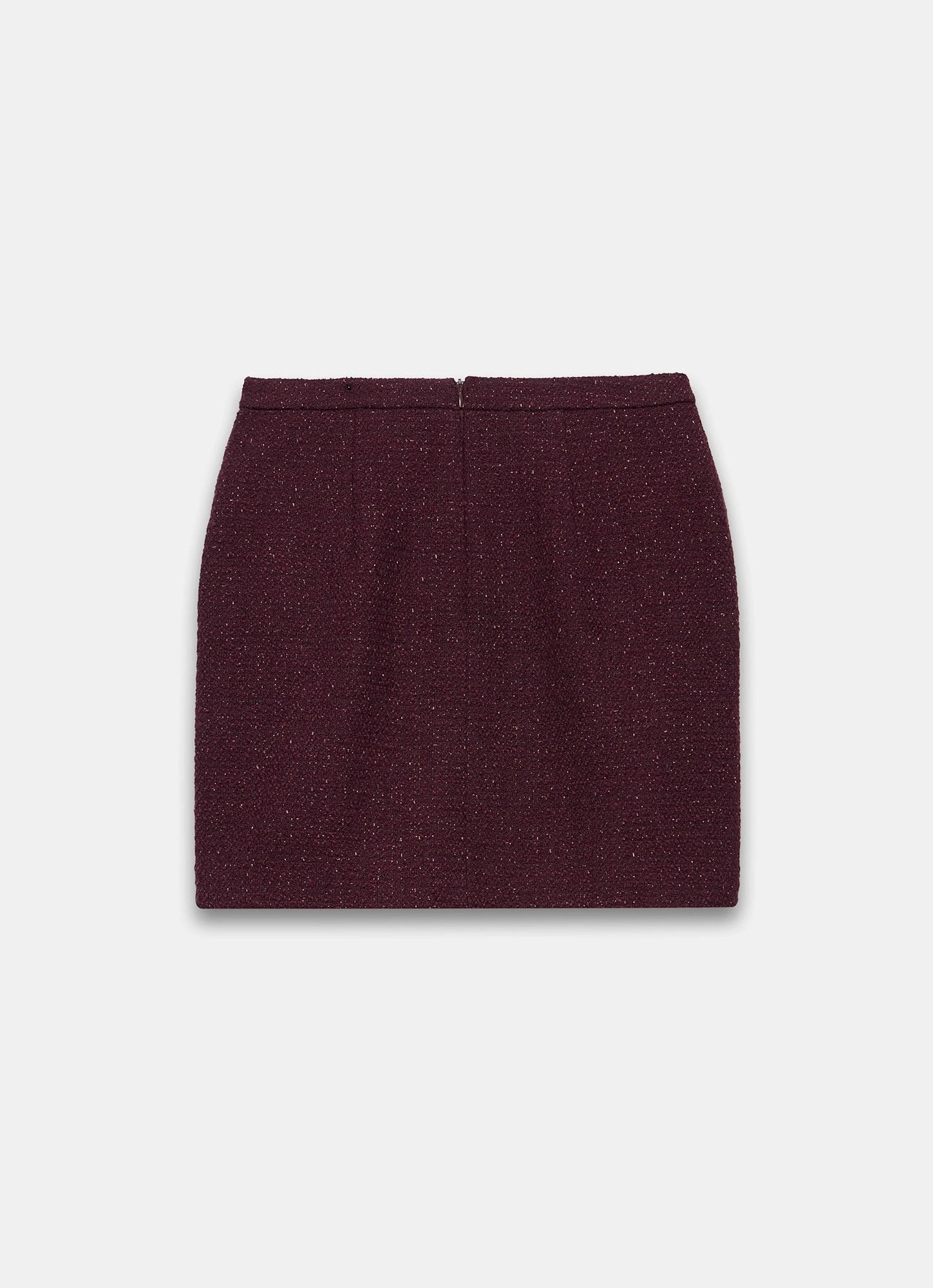 Burgundy Boucle Mini Skirt
