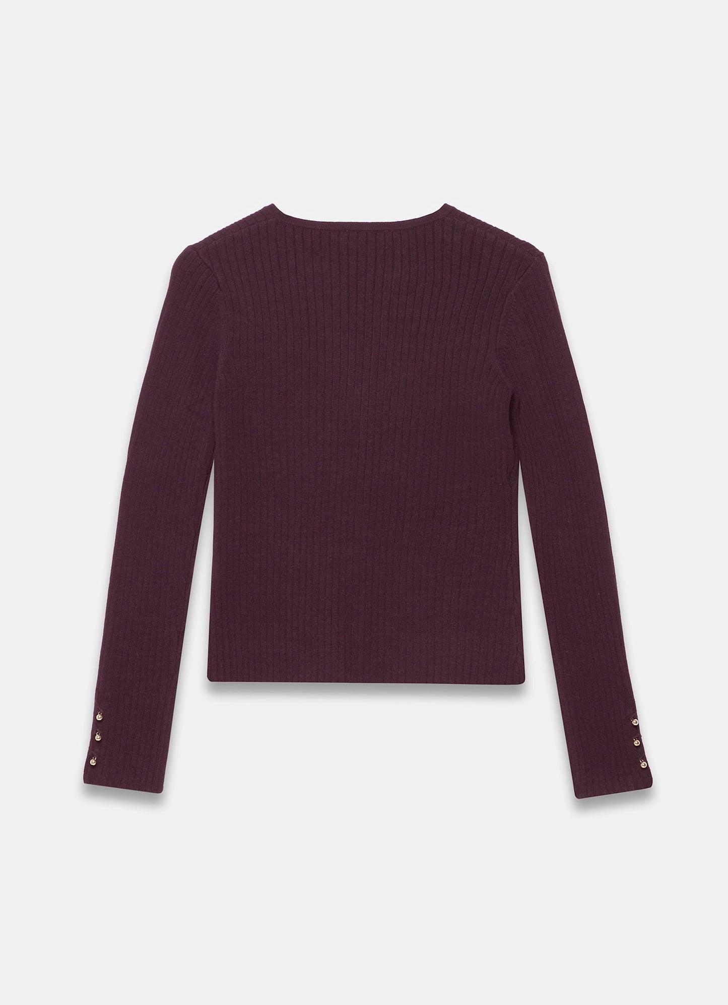 Burgundy Cotton Blend Ribbed Top