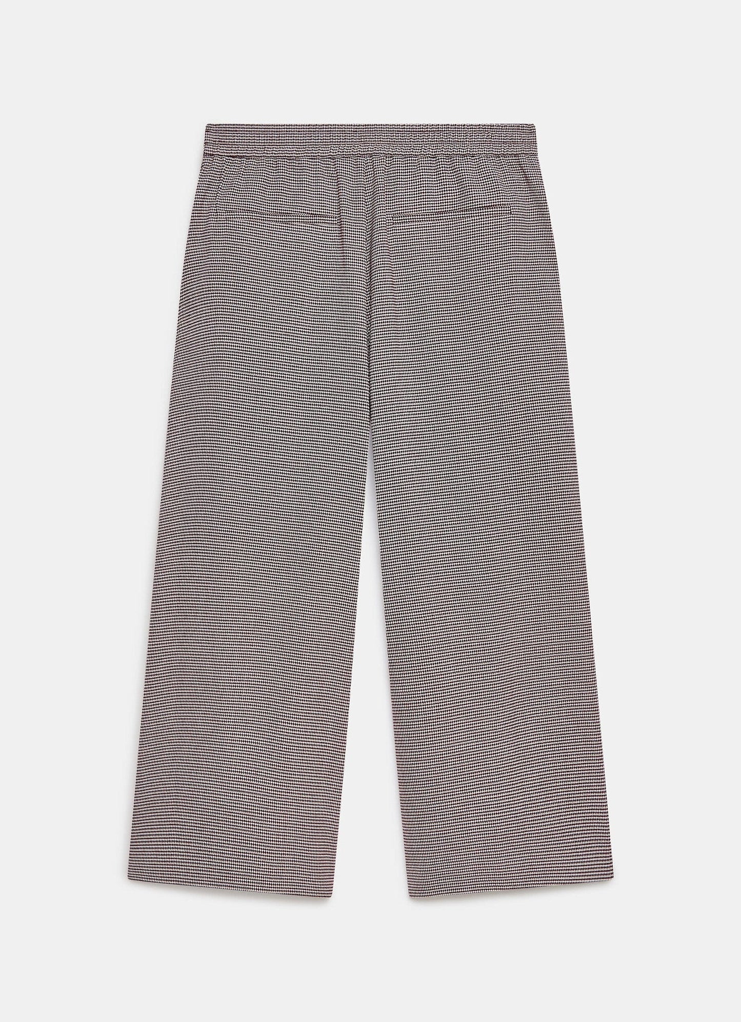 Burgundy Checked Cropped Trousers