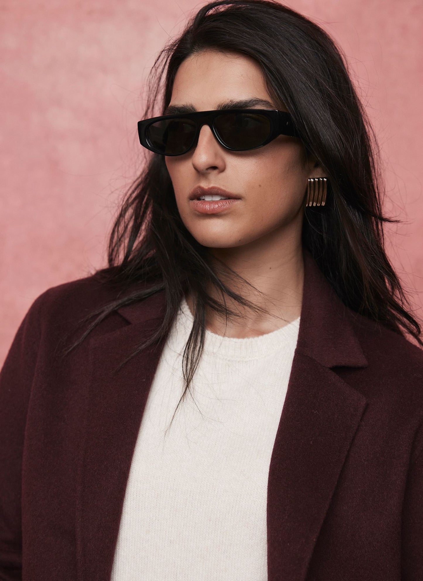 Burgundy Wool Blend Hand Finished Blazer