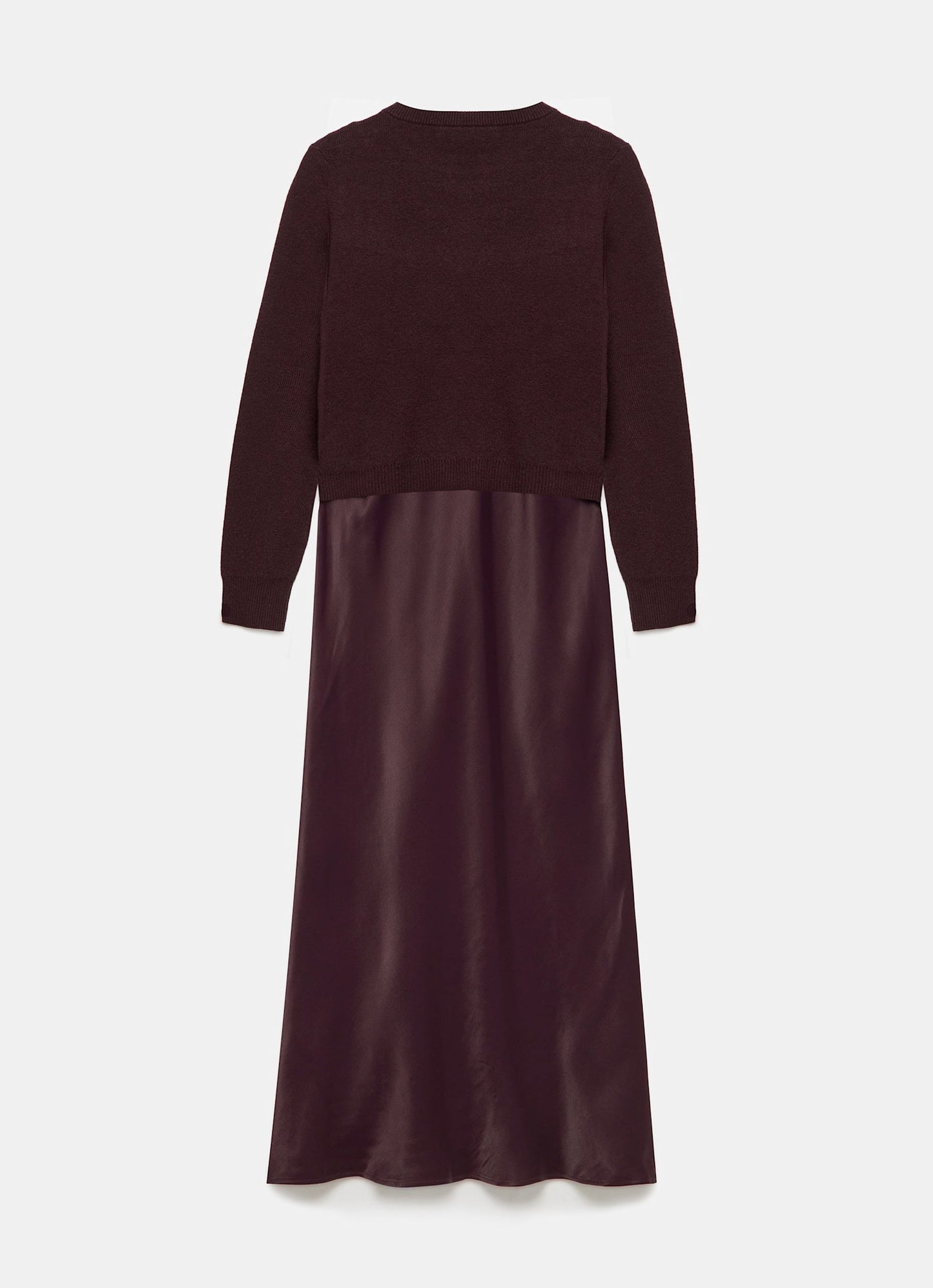 Burgundy Jumper Layered Slip Dress