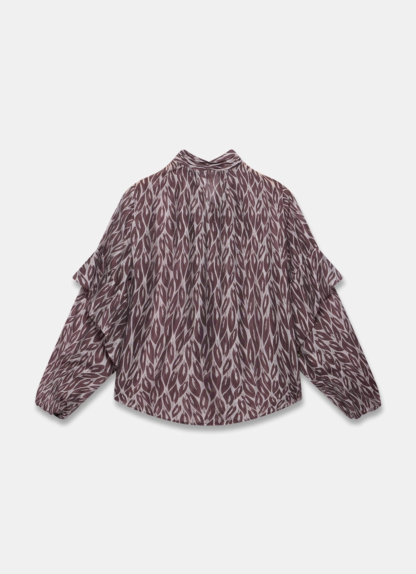 Burgundy Leaf Print Blouse