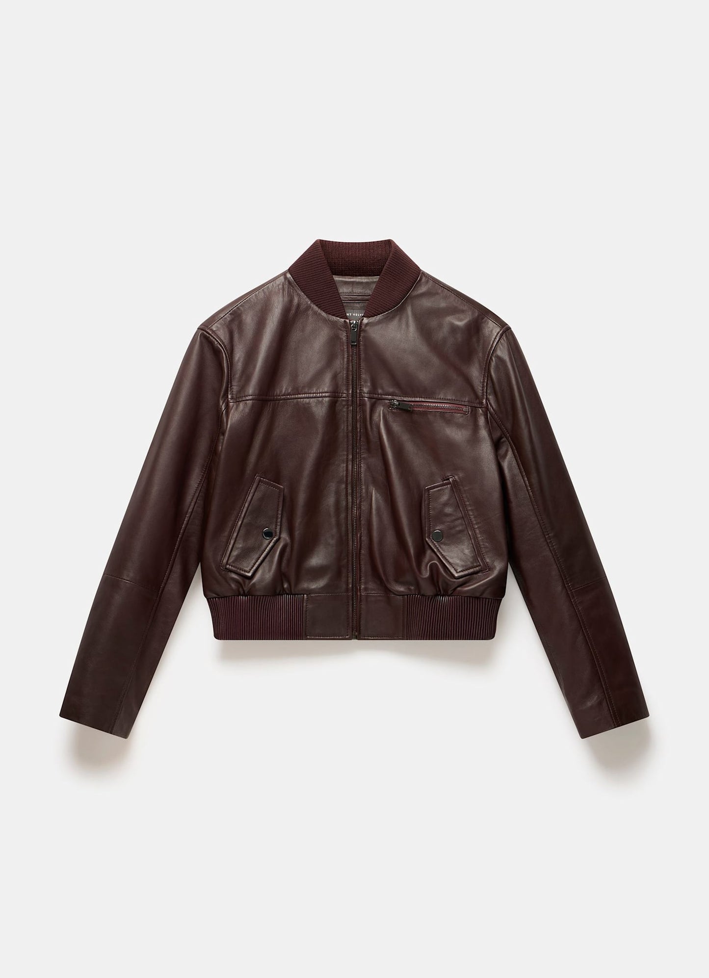 Burgundy Leather Bomber Jacket