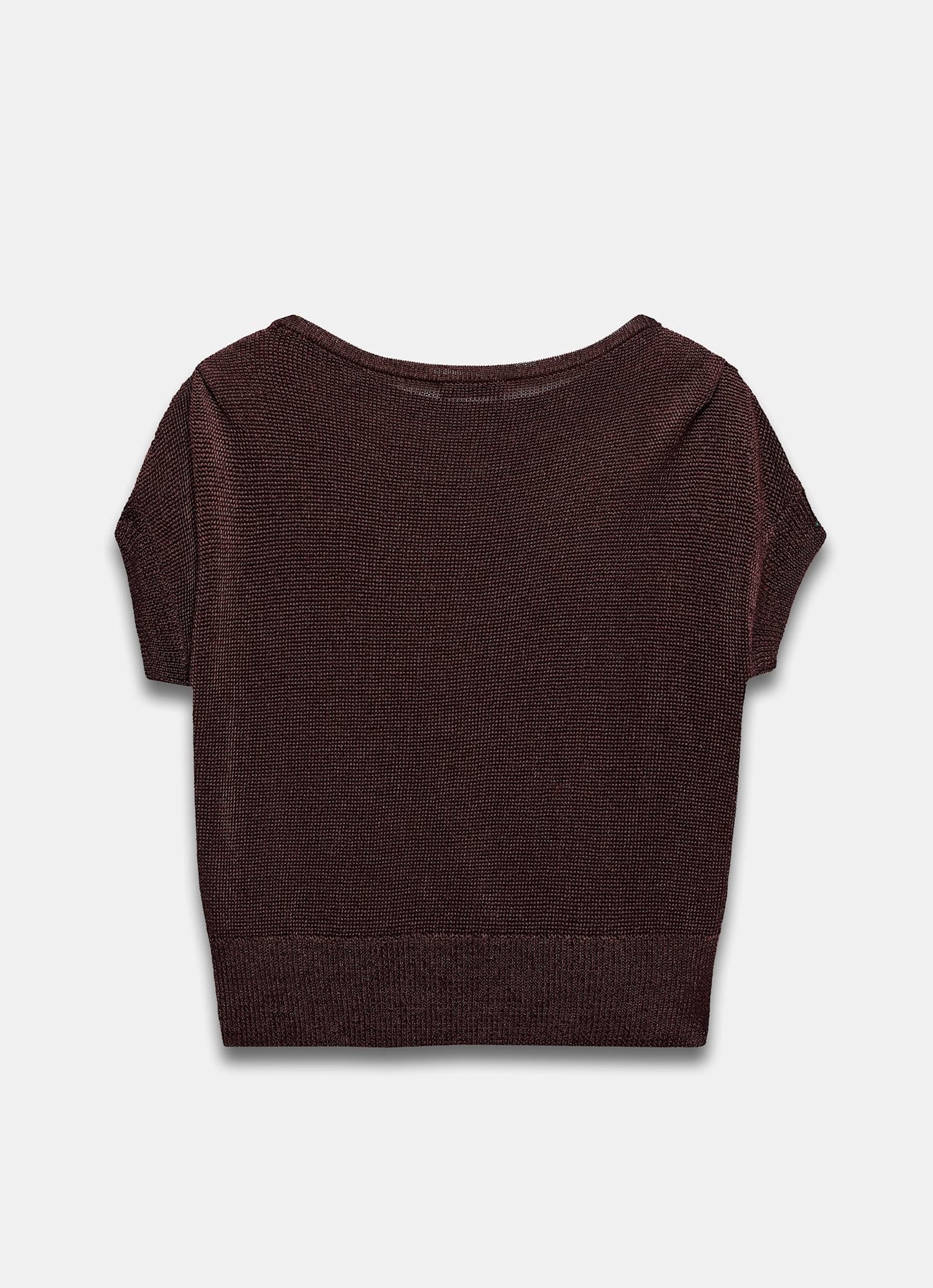 Burgundy Metallic Knit Batwing Top