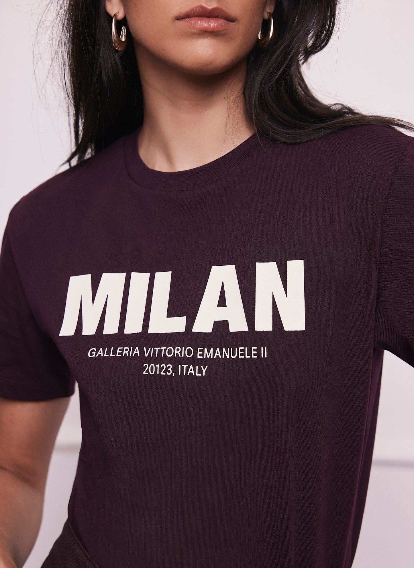 Burgundy Cotton Milan Graphic T-Shirt