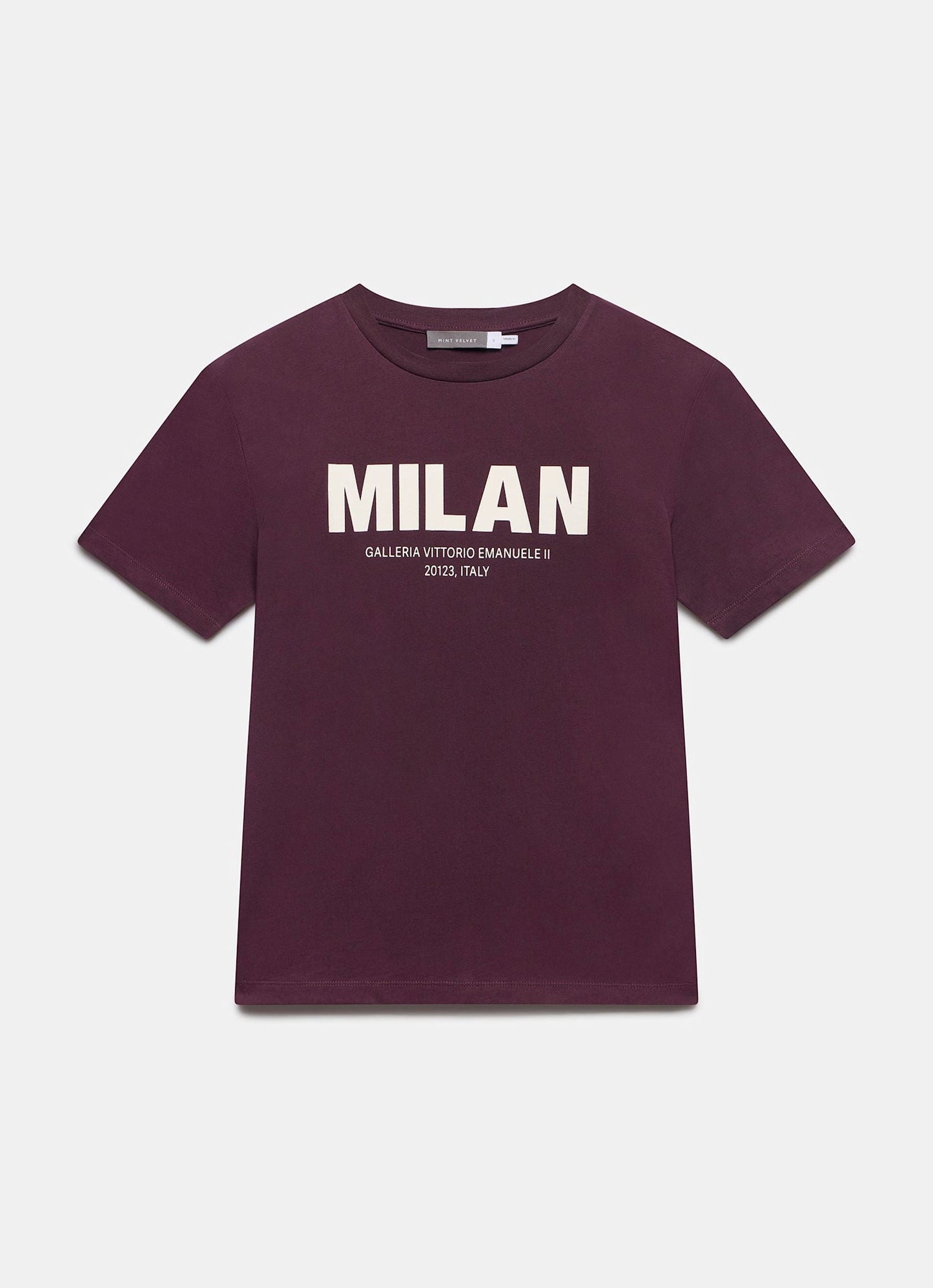 Burgundy Cotton Milan Graphic T-Shirt
