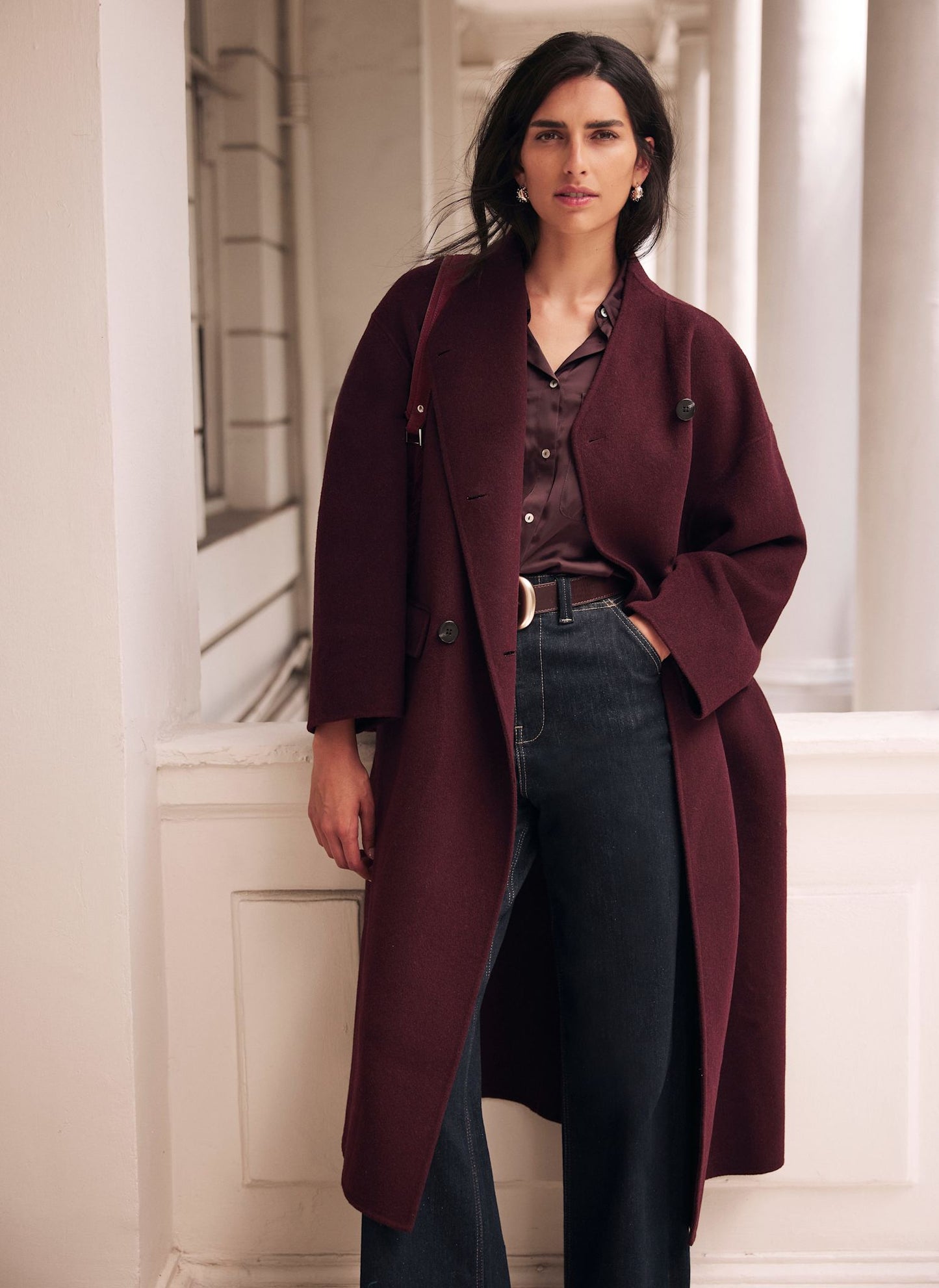Burgundy Satin Utility Shirt