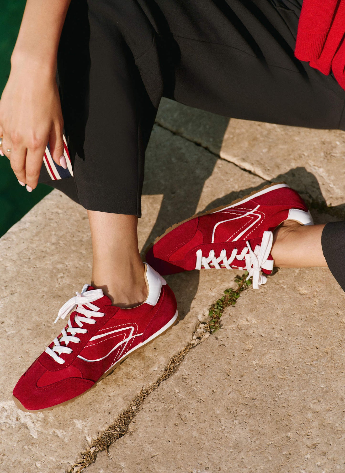Cali Red Suede Trainers