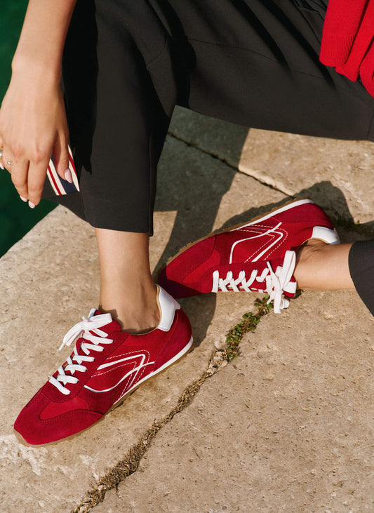 Cali Red Suede Trainers