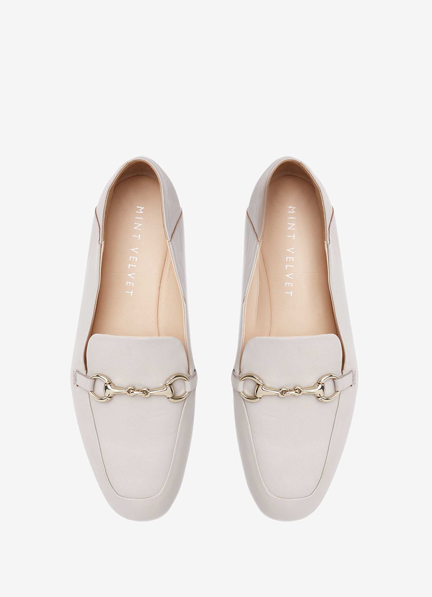 Camille Beige Leather Loafers