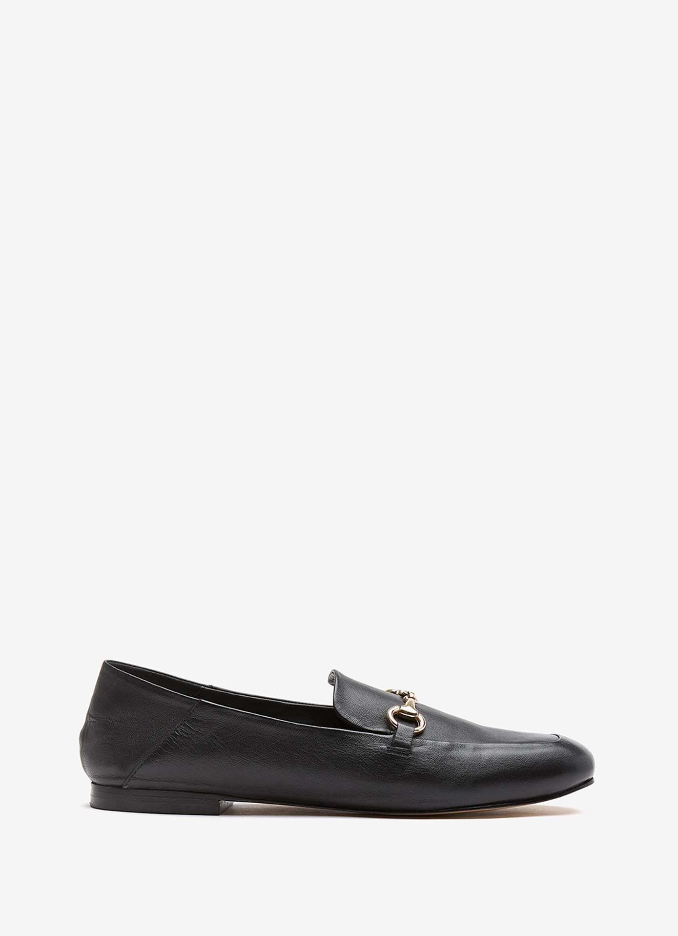 Camille Black Leather Loafers