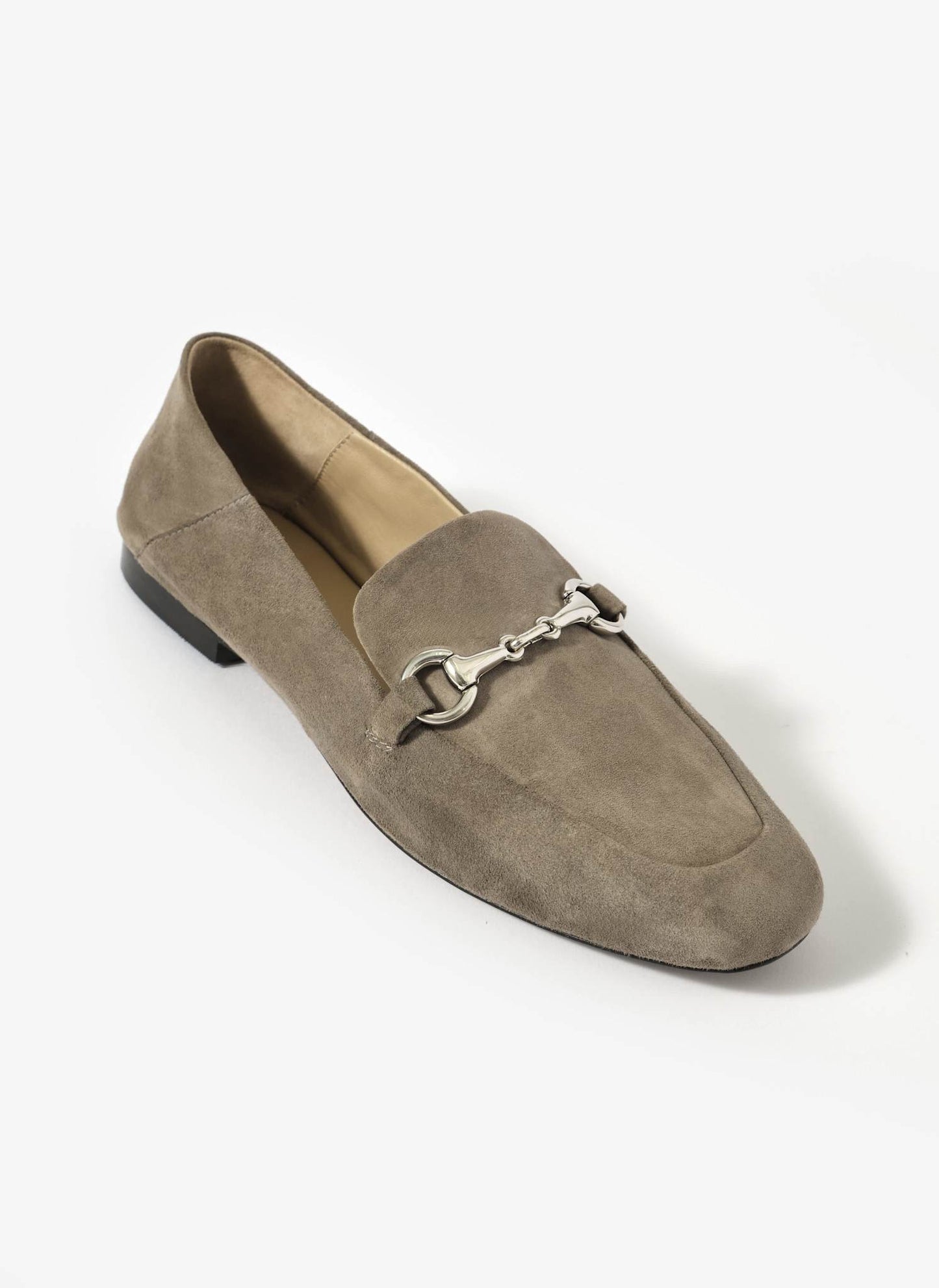 Camille Neutral Suede Loafers
