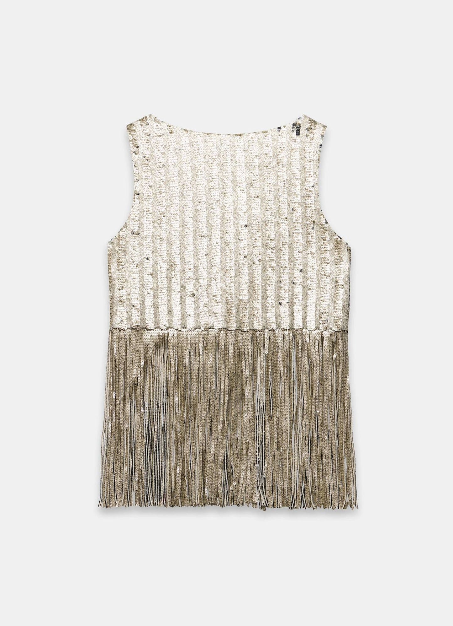 Gold Sequin Fringed Top