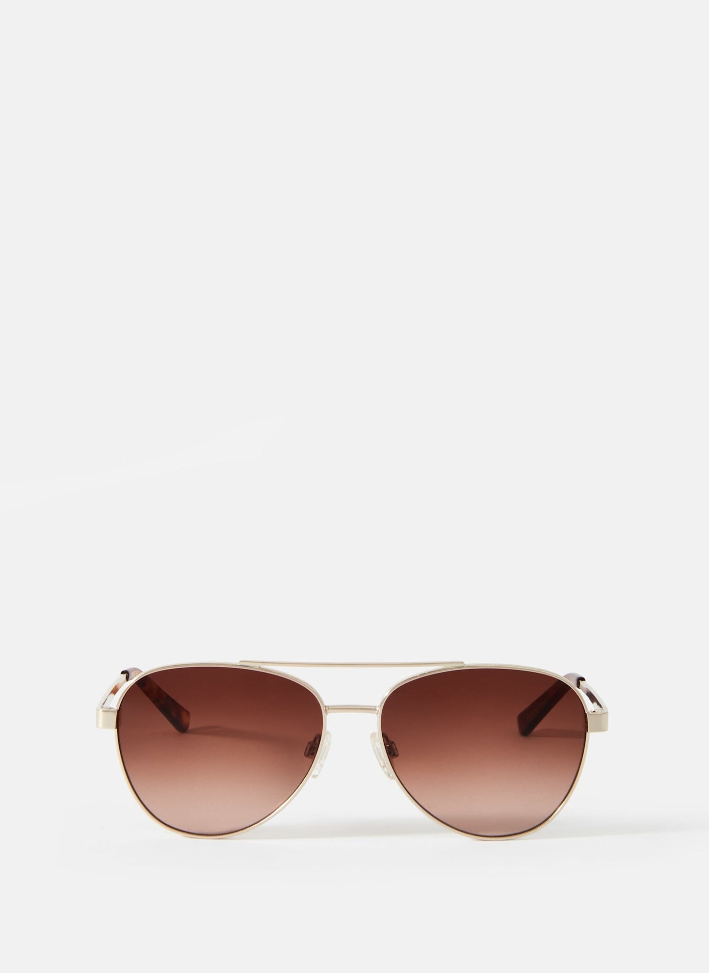 Gold Tone Gradient Aviator Sunglasses