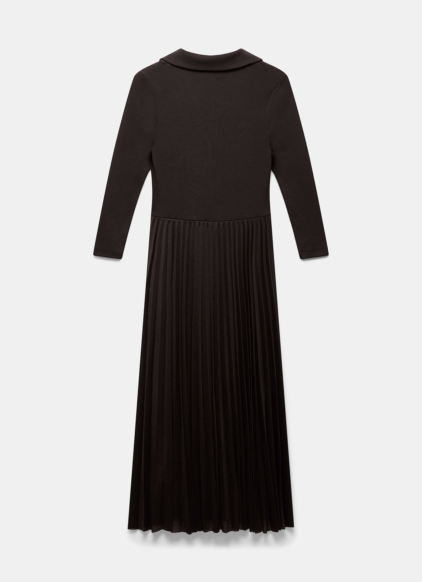 Brown Jersey Collar Midi Dress