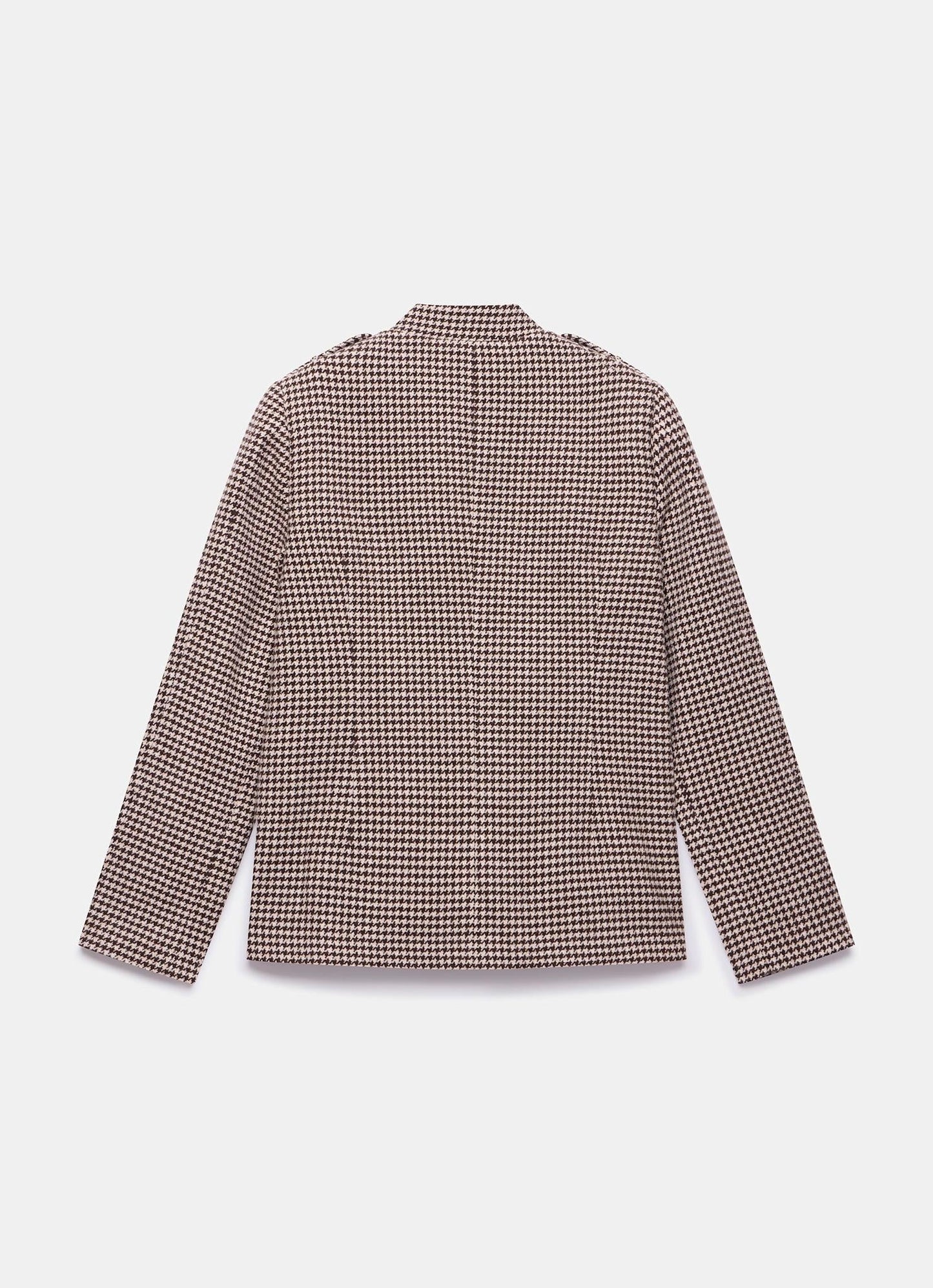 Brown Checked Military Jacket