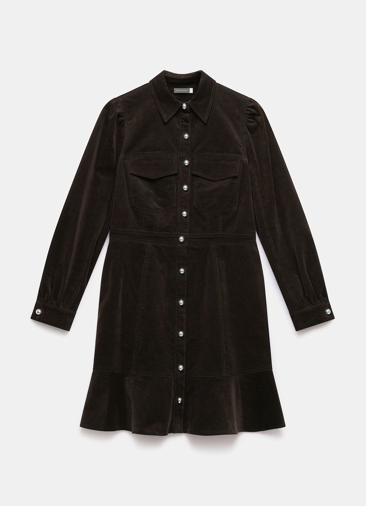 Brown Corduroy Mini Dress