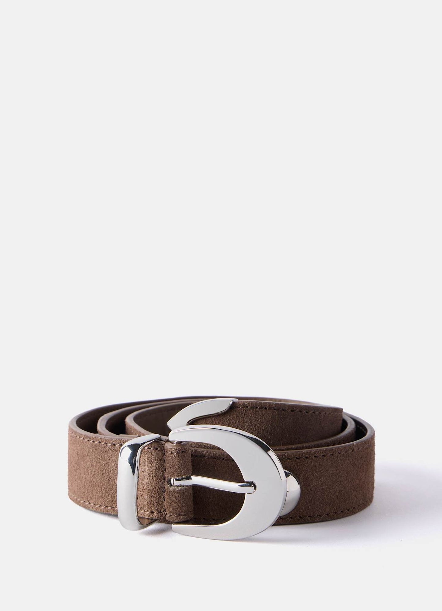 Brown Studded Suede Belt