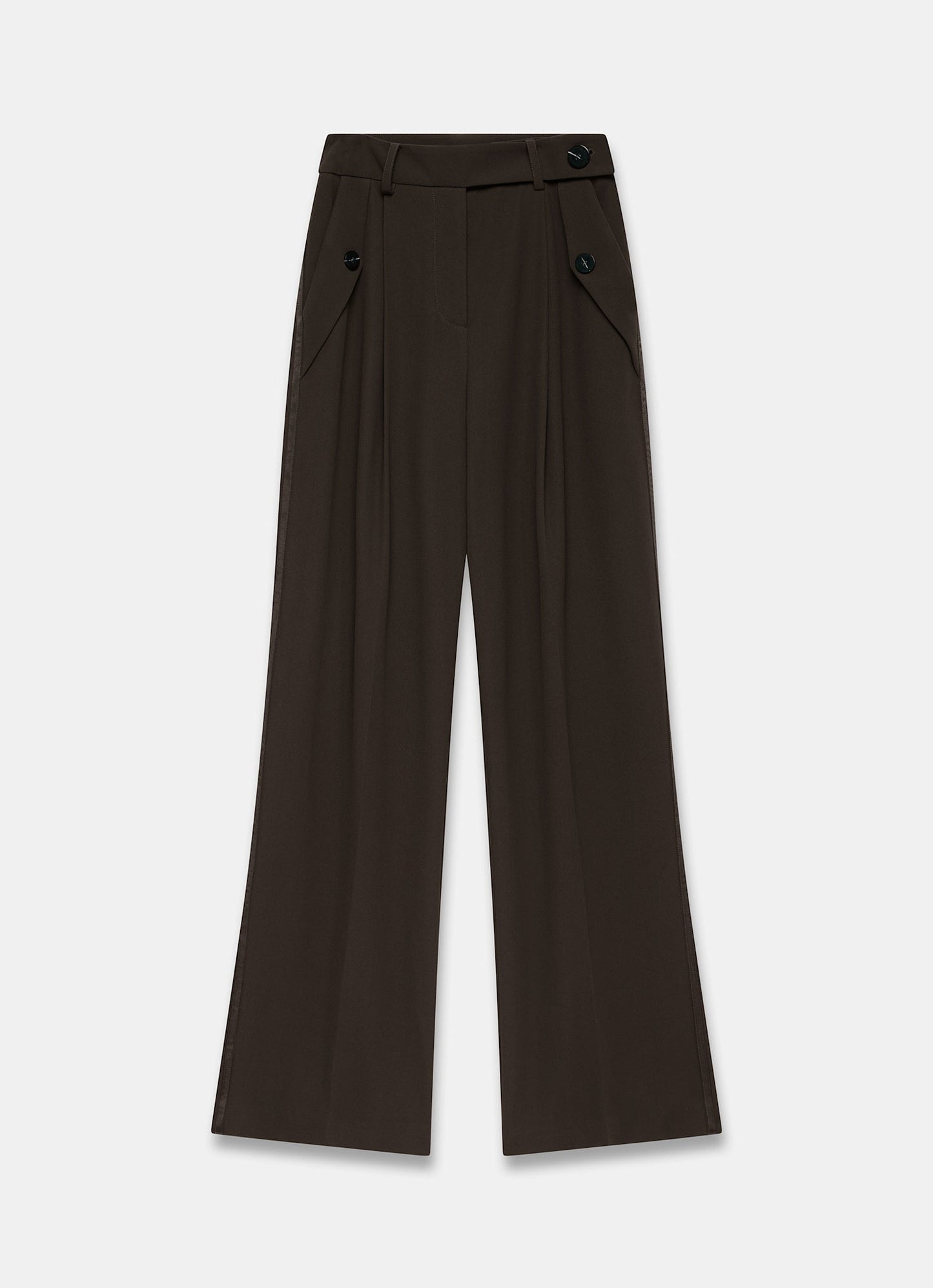 Brown Tailored Wide Side Stripe Trousers