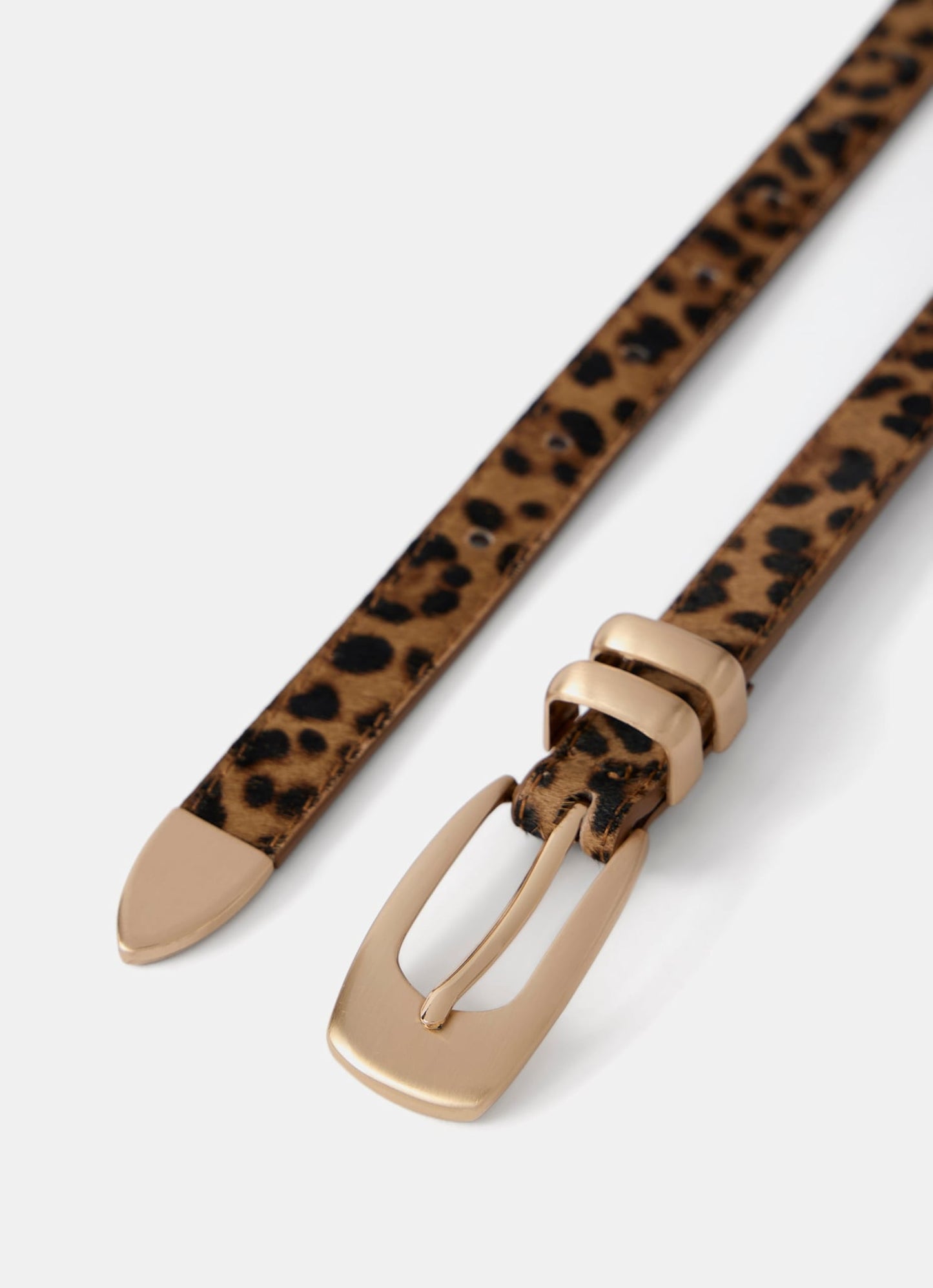 Leopard Textured Leather Belt