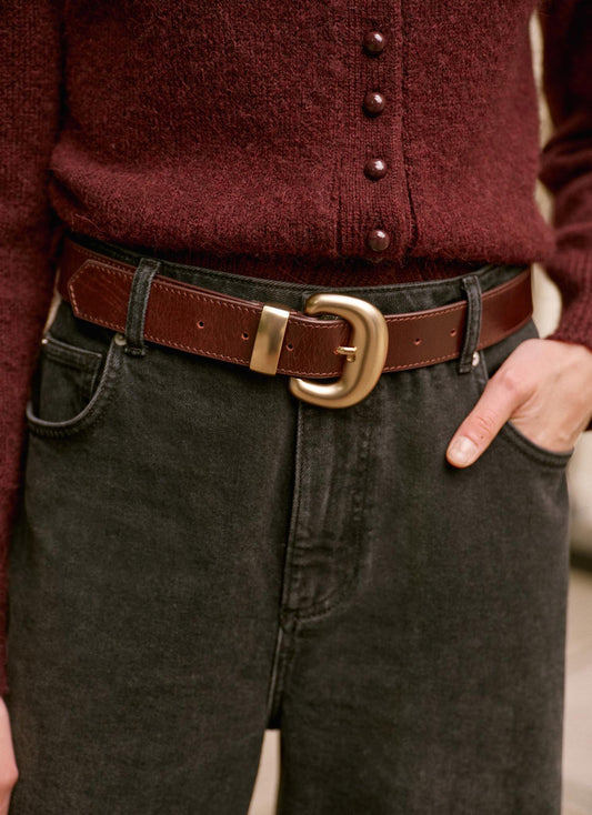 Burgundy Leather Belt