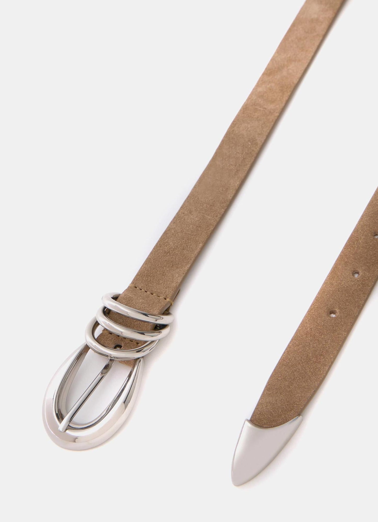 Tan Suede Buckle Belt