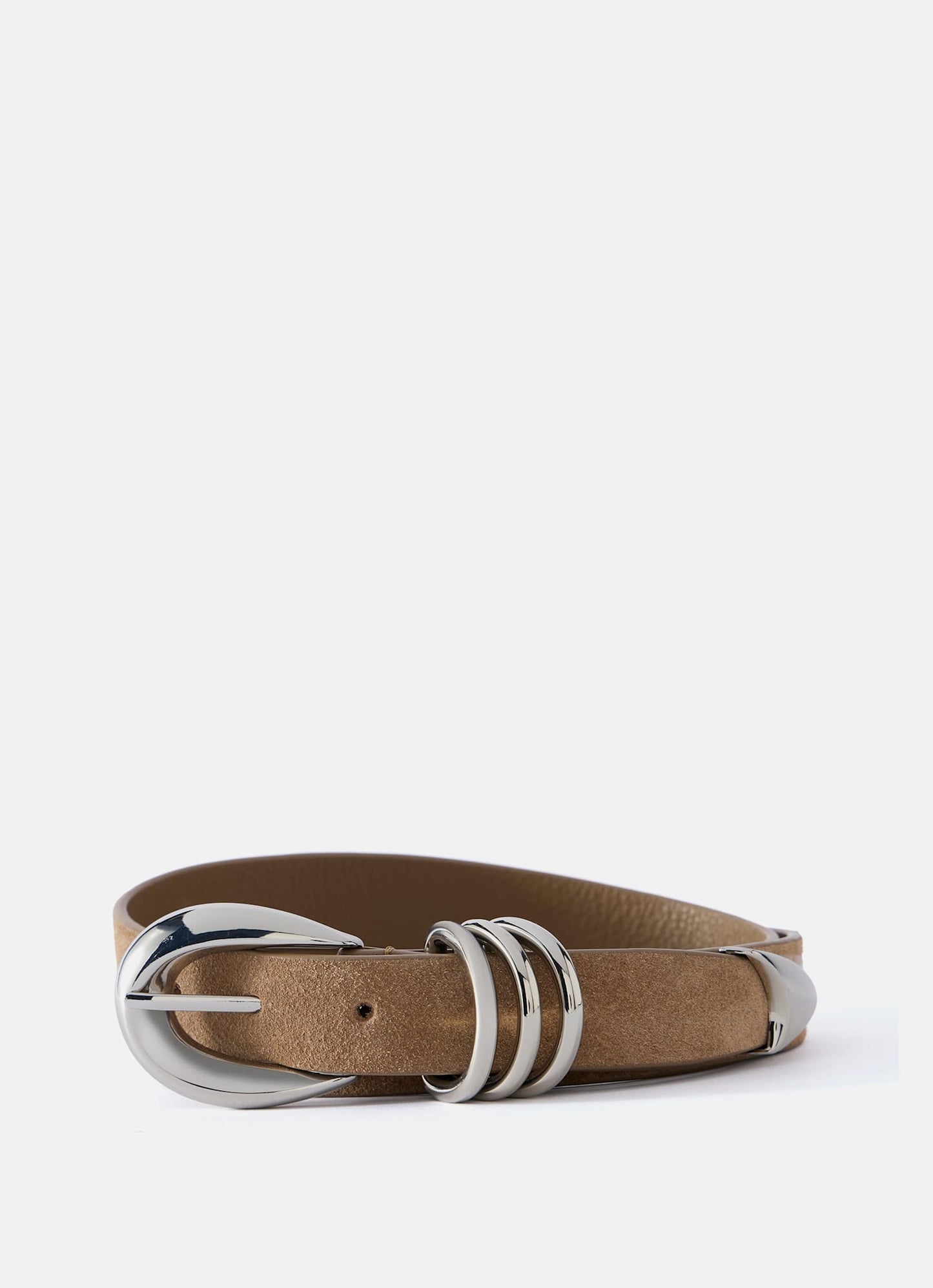 Tan Suede Buckle Belt