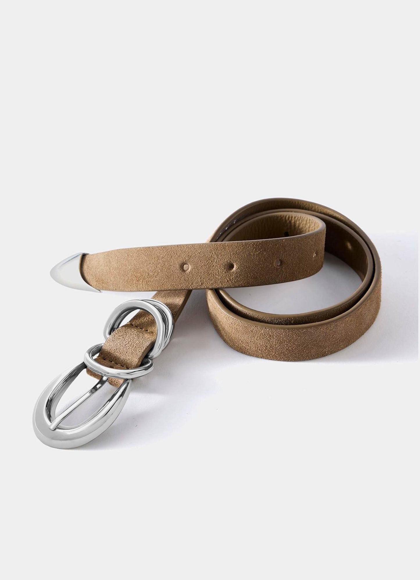 Tan Suede Buckle Belt