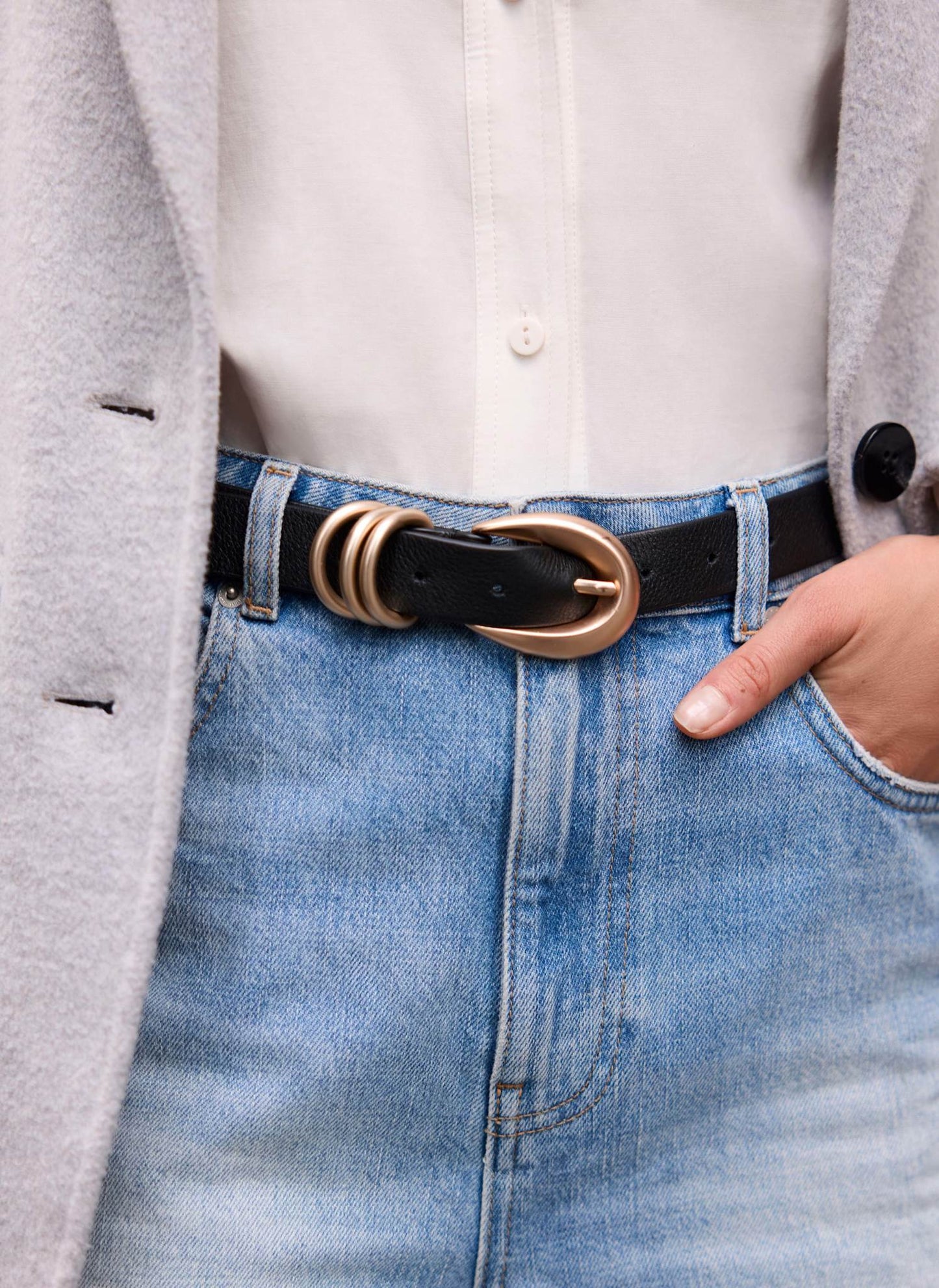 Black Statement Leather Belt
