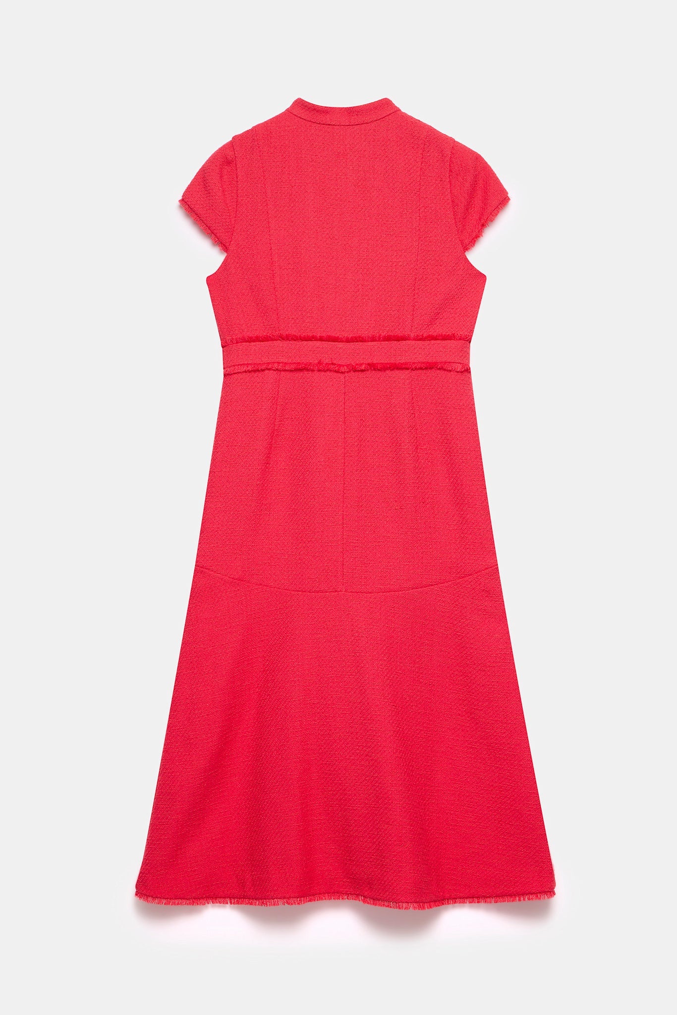 Red Boucle Midi Dress