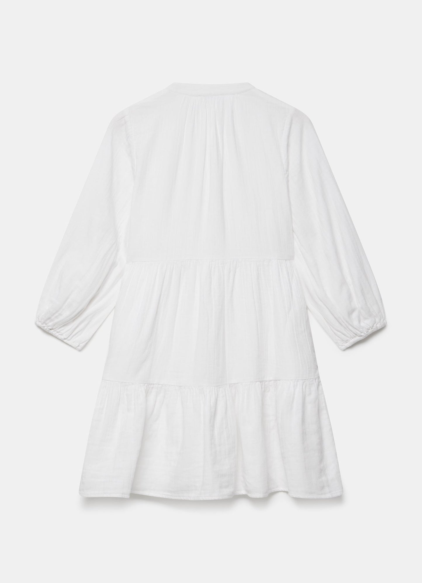 White Cotton Boho Mini Dress