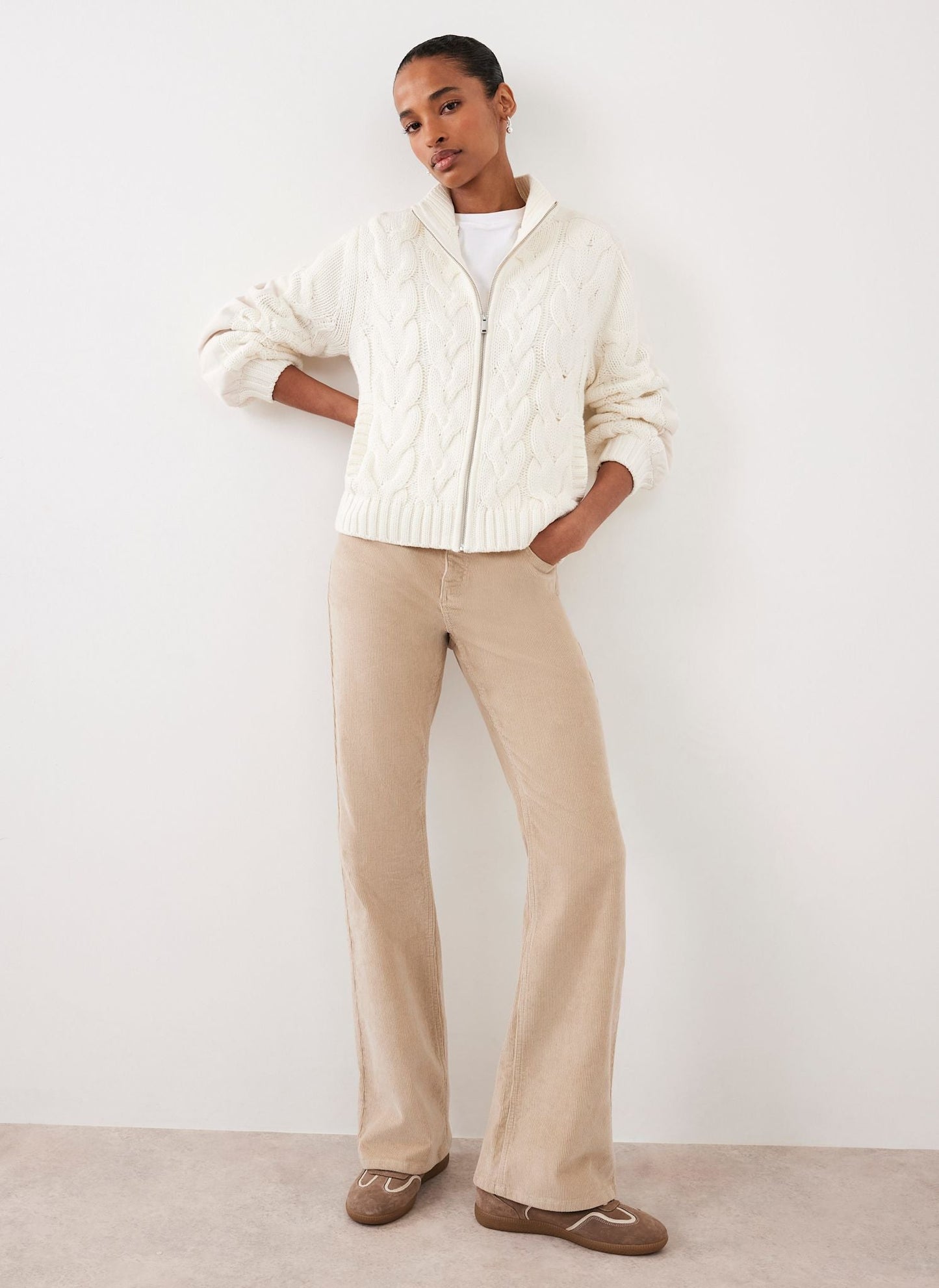 Cream Cable Knit Jacket