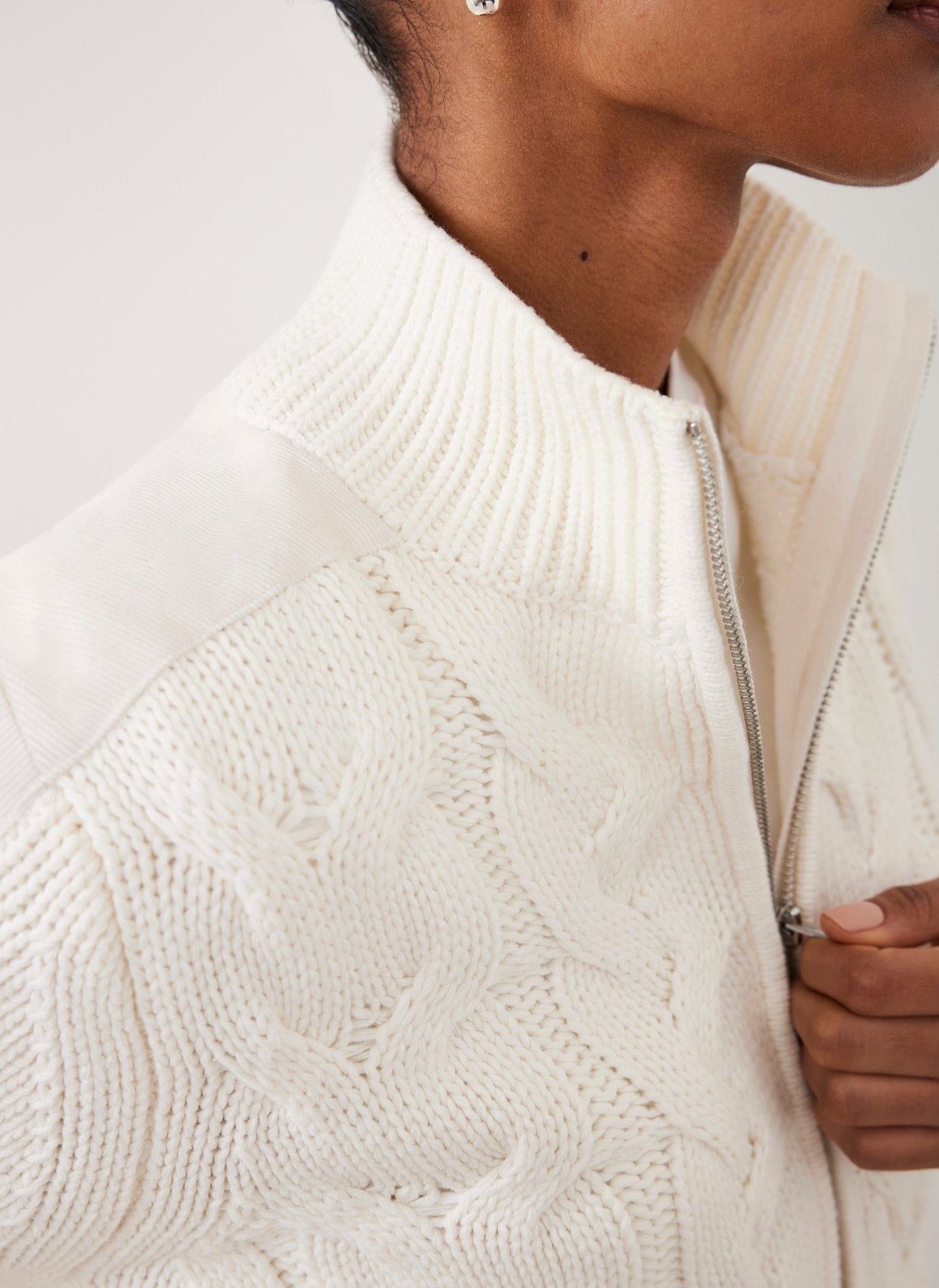 Cream Cable Knit Jacket